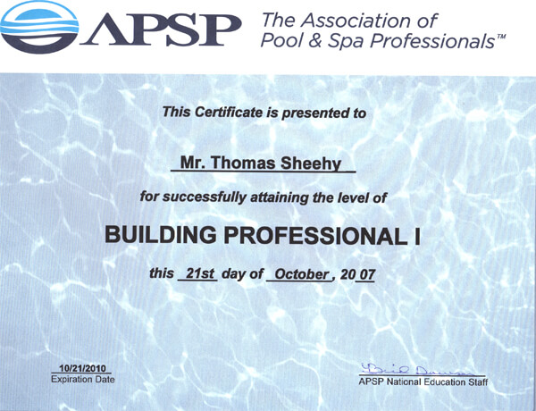 APSP Certification