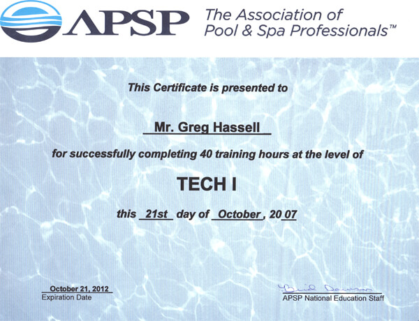 APSP Certification